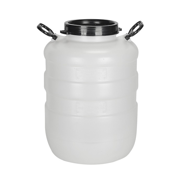 Бочка пласт 40 л пищевая с ручками винт крышка горловина d=195 мм белая (Р)