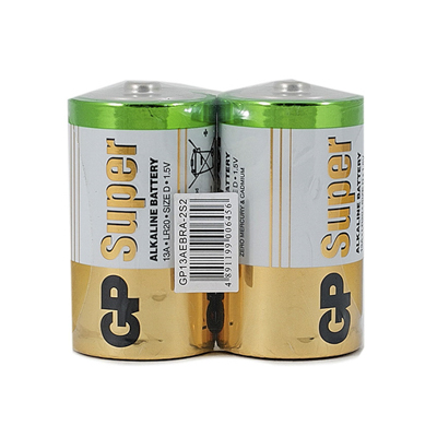 Батарейка алкалиновая `GP` Super Alkaline 13А D (пленка-2)