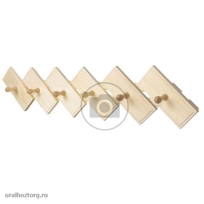 Вешалка 6-ти рожковая 67x18 см 'Прямоугольники' липа (Банная линия)