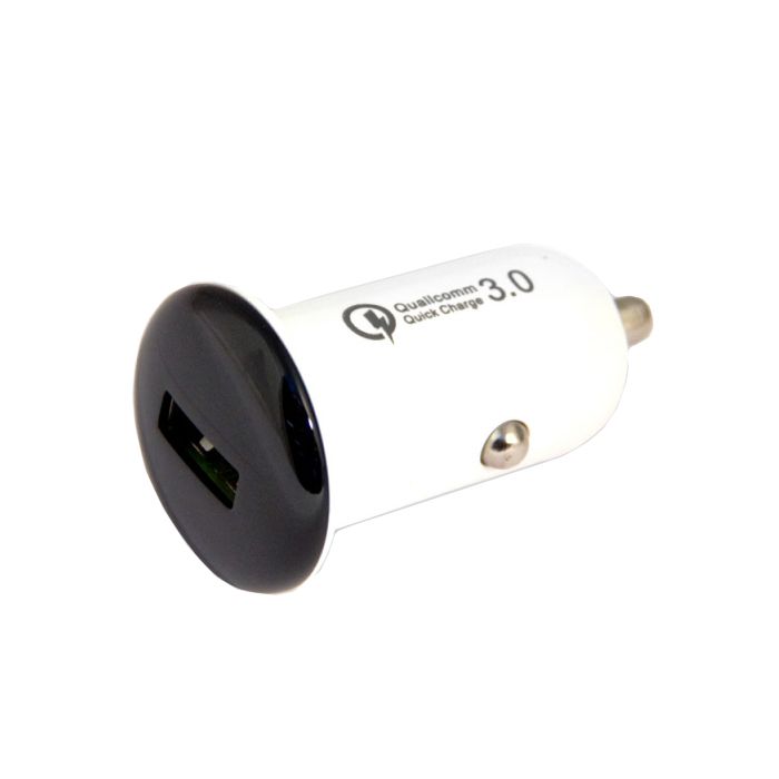 Автомобильное зарядное устройство, быстрая зарядка QC 3.0, 1 USB, 5,1 A, серебро/чёрный