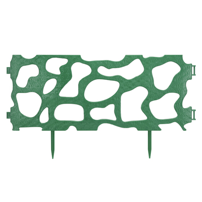 Ограждение садовое пласт `Рельефный` 326 см х 22 см зеленое