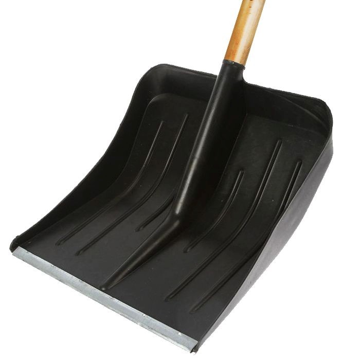 Лопата снегоуб пласт 430х435 с планкой d=32 `Praktische` дер/черенок
