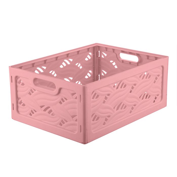 Корзина д/хранения складная Flavia 32х24х13 см пластик нежно-розовый (Berossi)