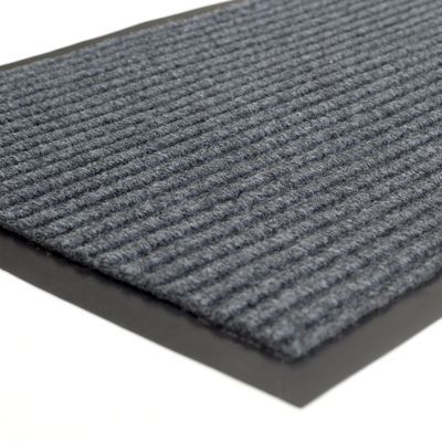 Коврик придверный влаговпитывающий ребристый 50х80 см "Стандарт" серый 