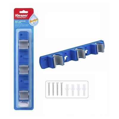 Держатель для швабры пласт (3 крючка, 2 держателя) Kleaner K19001