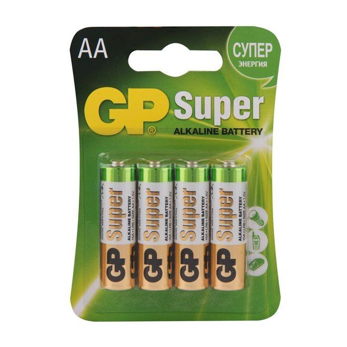 Батарейка алкалиновая `GP` Super Alkaline LR6/AA 15A-BC4 (блист-4)