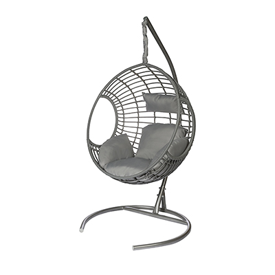 Кресло подвесное 'Мария' серое, серая подушка, нагрузка до 160 кг