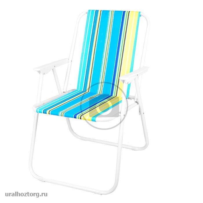 Кресло-шезлонг складное 52х48х75 см сине-желтые полосы Марино 'Твой Пикник' GB-008