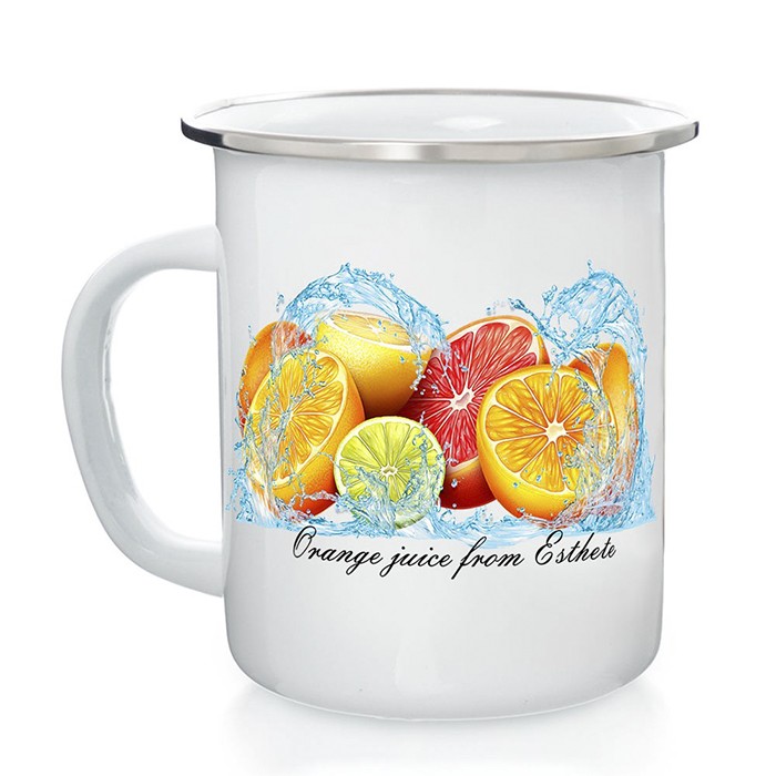 Кружка эмалир 0,5 л 'Цитрусовый фреш' ЭТ-72575 (Эстет)