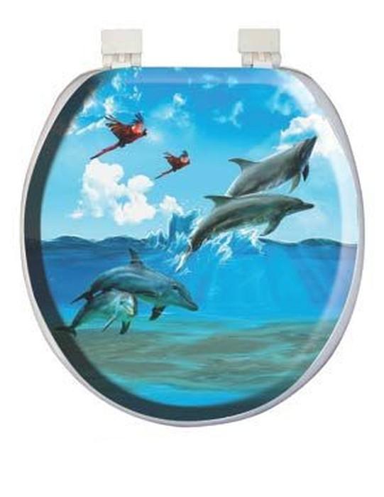 Сиденье для унитаза мягкое 43,5х36,5х5 см `Дельфины` 1140 (Aqua-prime)