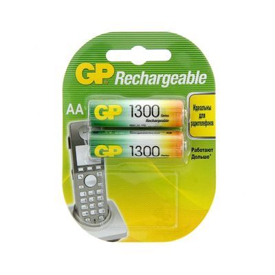 Аккумулятор `GP` АА (пальчик) 1300 мАч 130AAHC-BC2 (блист-2)