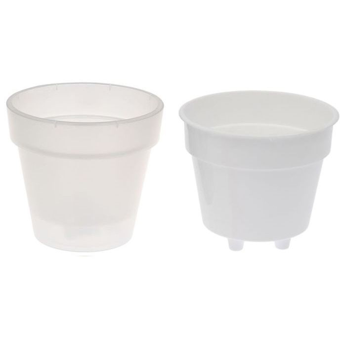 Кашпо пласт для орхидей 1,0 л d=145 мм h=130 мм 'Порто' со вставкой прозрачный (ПА)