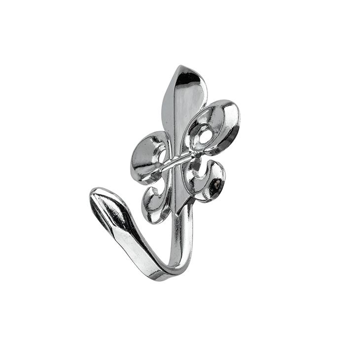 Крючок мебельный `SANBERG` 1-рожковый KL-203 (хром) [инд. уп.] [груп.10шт]