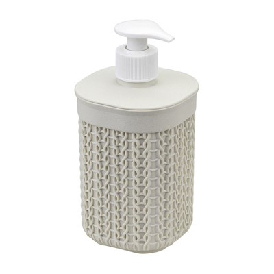 Диспенсер для жидкого мыла ВЯЗАНИЕ белый ротанг (М-Пл)