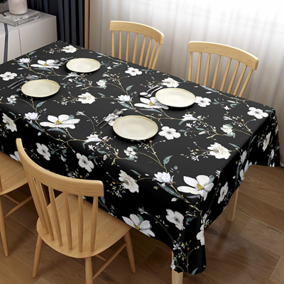 Клеенка н/ткани 1,37х20 м магнолия/фон черный `Grace-Матовая` ST5385-4 (ТМ)