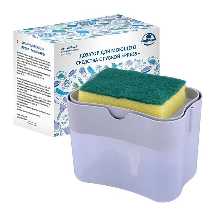 Дозатор д/моющего ср-ва 600 мл пласт с губкой 'Press' (МД)
