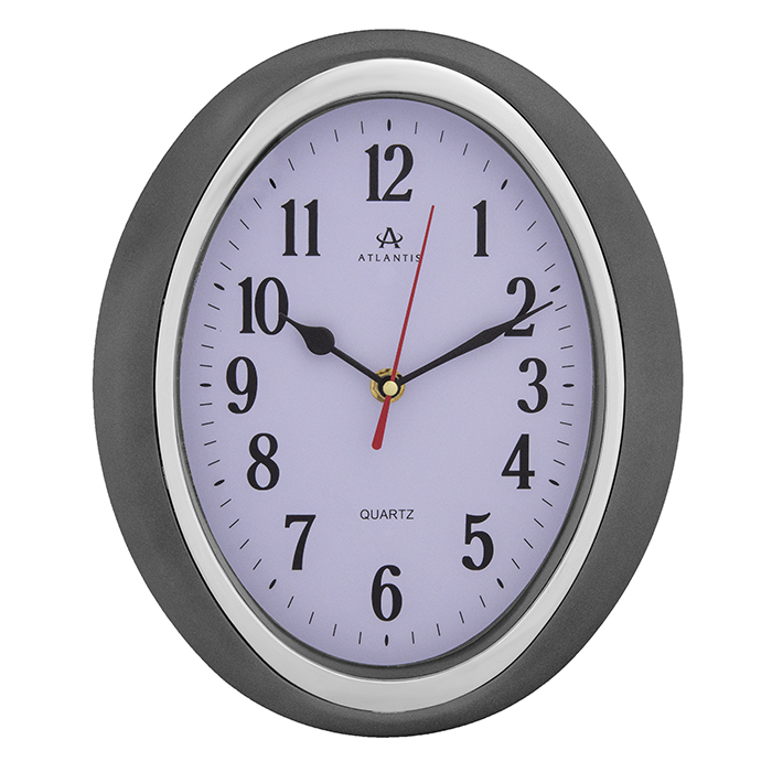 Часы настенные овал 27,8*23,3 см серый TLD-6072 (Atlantis)