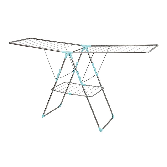 Сушилка для белья напольная 21 м хром с полкой СБ8 (Ника)