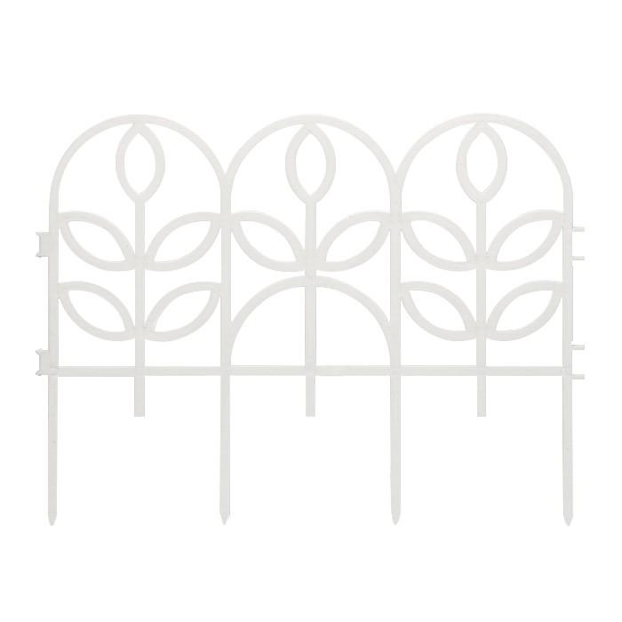 Ограждение садовое пласт `Флора` 300 см х 34 см белое