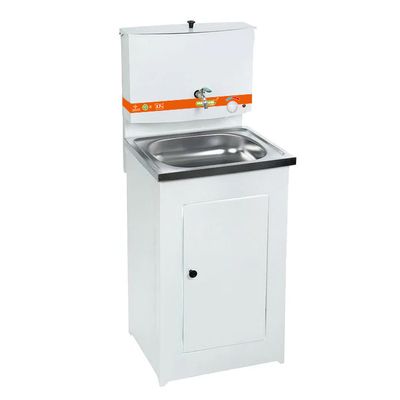 Умывальник с ЭВН 17 л металл бак/нерж.мойка/тумба металл белый `PRAKTISCHE HOME`