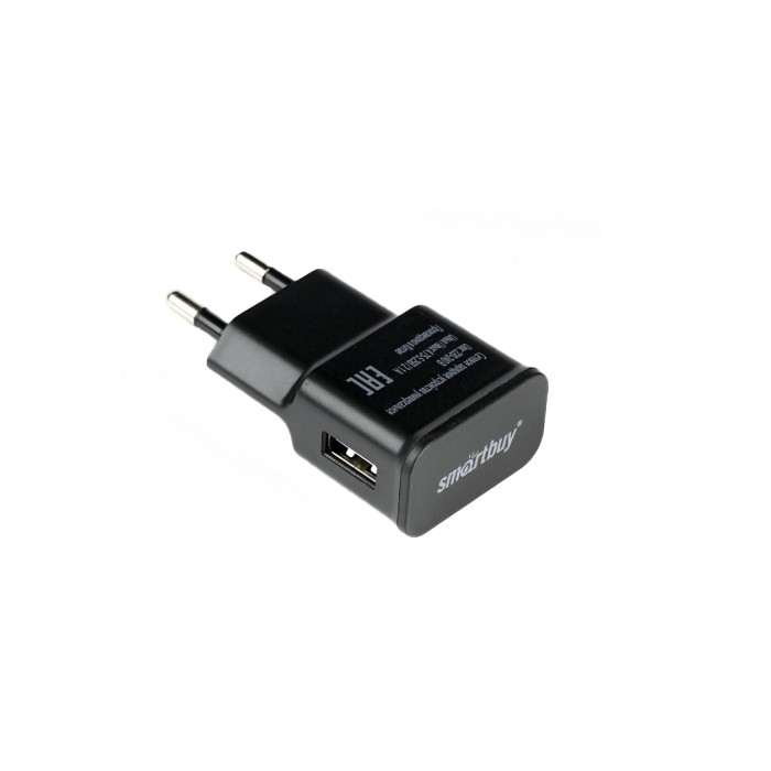 Зарядное сетевое устройсво Super iCharge Classic, 1хUSB, 2,1 А, черное Smartbuy
