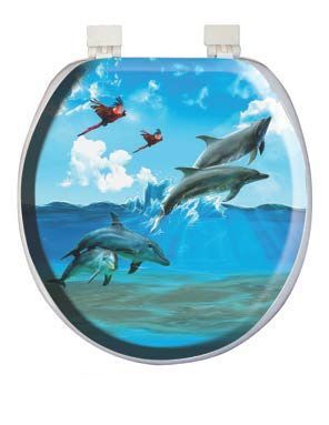 Сиденье для унитаза мягкое 43,5х36,5х5 см `Дельфины` 1140 (Aqua-prime)