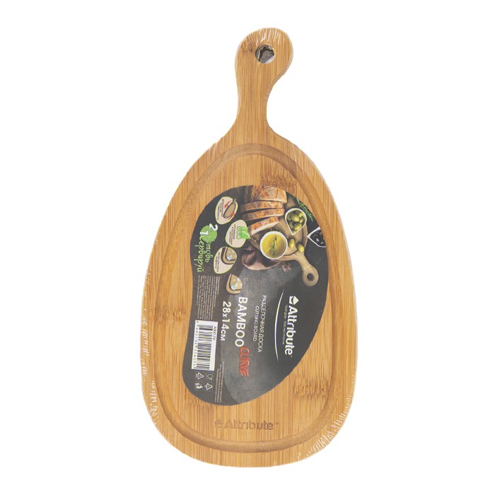 Доска разделочная бамбук 28х14х1,5 см 'Bamboo curve' (Attribute)