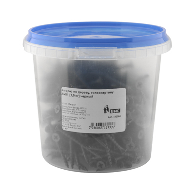 Саморез по дереву, гипсокартону 3,5х51 [1,0 кг] черный ~397 шт