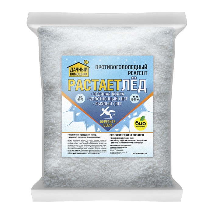 Противогололедный реагент РАСТАЕТЛЁД (-25С) 3 кг (Дачный помощник)