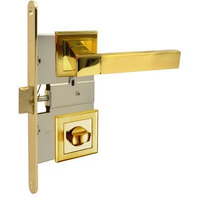 Защелка дверная `ЧИБИС` Готовое решение КВАДРО (золото) фикс