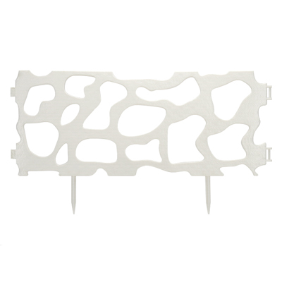 Ограждение садовое пласт `Рельефный` 326 см х 22 см белое