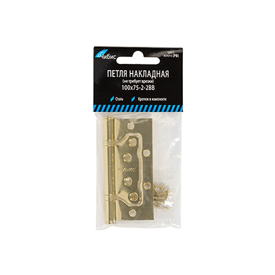 Петля без врезки 100х75х2-2ВВ `ЧИБИС` (золото)