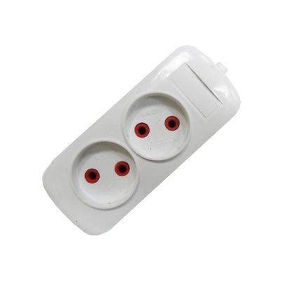 Колодка для удлинителя 2 розетки, без з/к, 6А, белый