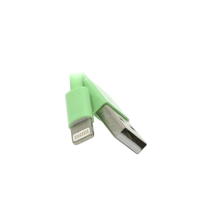 Кабель Smartbuy, USB - Lightning, 1 А, 1 м, резиновая оплетка , зеленый