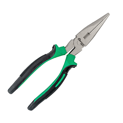 Тонкогубцы `PRAKTISCHE TOOLS`, никелированные, двухкомпонентные рукоятки, 180 мм (эконом)