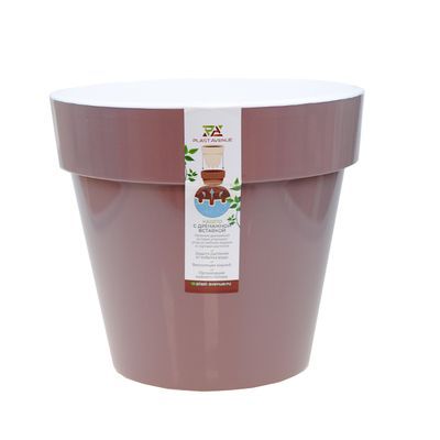 Кашпо пласт  2,4 л d=175 мм h=160 мм 'Порто' со вставкой мокко (ПА)