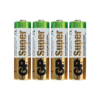 Батарейка алкалиновая `GP` Super Alkaline 15ARS-2SB4 R6/AA (пленка-4)