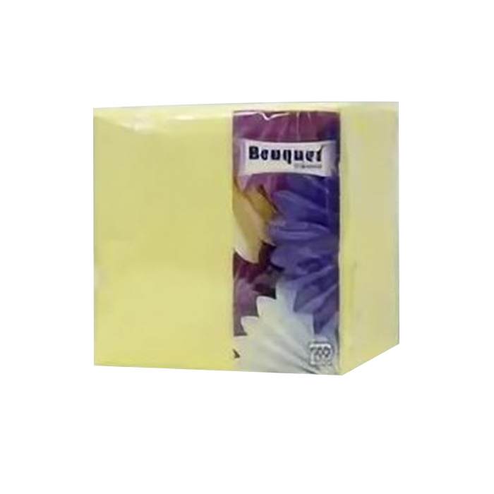 Салфетки бумажные 24х24 см 100 шт/уп светло-желтые 'Bouquet elegant'