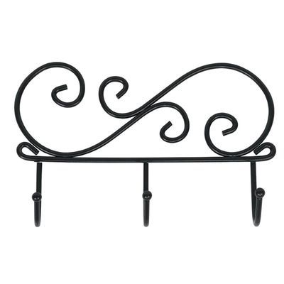 Вешалка металл 3 крючка 20х4,2х13 см "Кружева-3" черный ВН 275 Ч (ЗМИ)