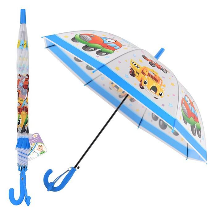 Зонт трость полуавтомат детский d=80 см 'Любимые машинки' (МД)