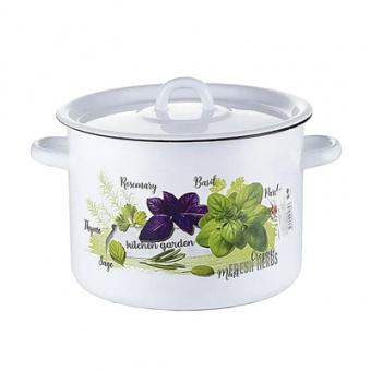 Кастрюля эмалир 2,0 л цилиндр `Базилик` 01-1610.1/4 (Эмаль)