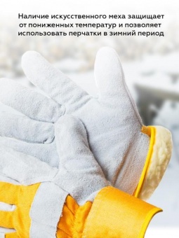Перчатки кожаные утепленные комбинированные 'Praktische Home' G-132 с этикеткой-подвесом