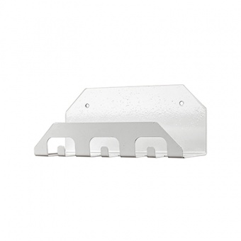 Полка универсальная настенная с крючками металл 19,5 х 8 х 7 см белая Verda Line