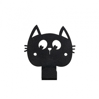 Крючок  настенный 'Котик' металл 8,5 х 8,5 х 2 см черный Verda Line