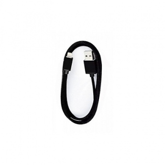 Кабель Smartbuy, USB - Lightning, 1 А, 1 м, текстильная оплетка , черный