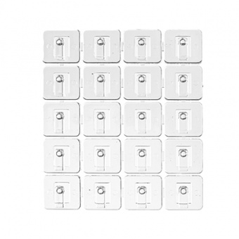 Крючок самоклеящийся `SANBERG` пластик ДЛЯ ПРОВОДОВ И ГИРЛЯНД комп. 20шт Blister