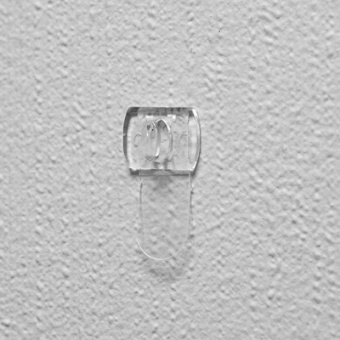 Крючок самоклеящийся для проводов и гирлянд с системой бесследного удаления прозрачный комп. 20шт Blister