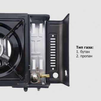Плитка газовая туристическая 360х310 мм с переходником в кейсе 'Praktische Home' UL17148