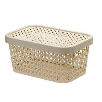 Коробка для хранения пласт с крышкой 19х13х9 см 'Пирула' смоки М 2347 (М-Пл)