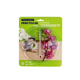 Термометр оконный 'Птички с цветами Praktische Home' TP075 блистер